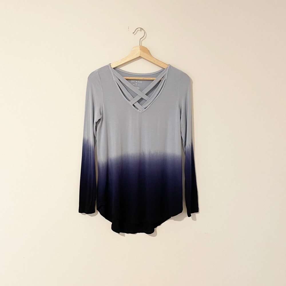 American Eagle • Blue Ombré Soft & Sexy Long Sleeve Tee